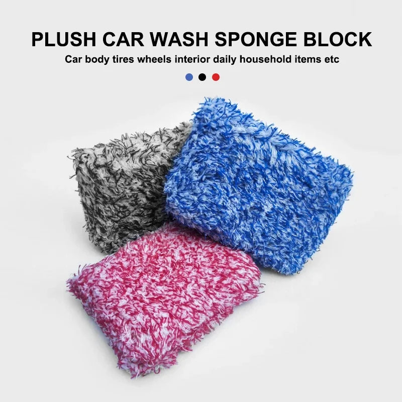 SEAMETAL Car Wash Microfiber Car Washer Sponge Car Care Detailing Brushes Washing Towel Sponge Block Car Cleaning Products