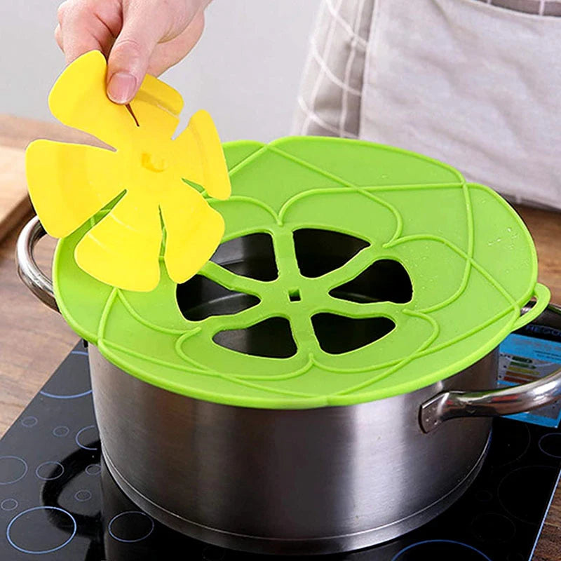 Silicone lid Spill Stopper Cover For Pot Pan Kitchen Accessories Cooking Tools Flower Cookware Utensil