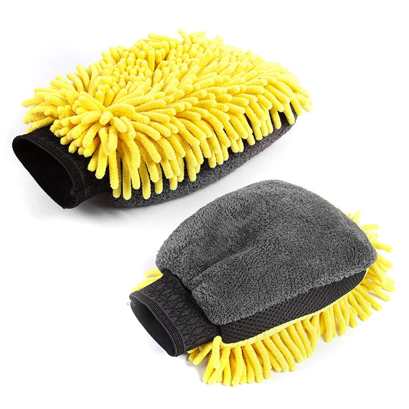 Double-faced Car Wash Microfiber Chenille Gloves Thick Car Cleaning Mitt Wax Detailing Brush Glove for Car Care Accessories