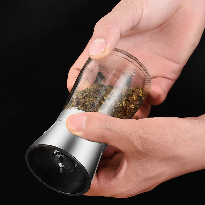 Stainless Steel Salt and Pepper Mill Grinder Spice Herb Glass Shaker Manual Mill Seasoning Grinding Bottle Kitchen Gadgets