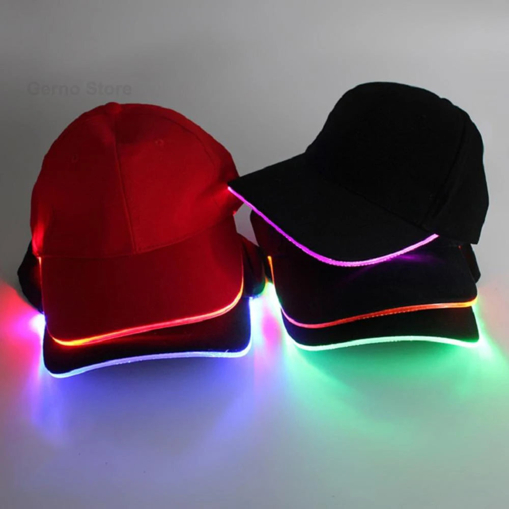 Led Light Hip-Hop Luminous Hat Adjustable Fashion Flashing Baseball Cap Adjustable Kty Bar Party Sporting Night Illumination Cap