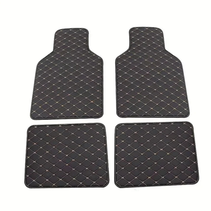 New Car Floor Mats 4PCS Universal PU Leather Waterproof Auto Foot Pad Protector Carpet Front And Rear Mats Set Auto Accessories