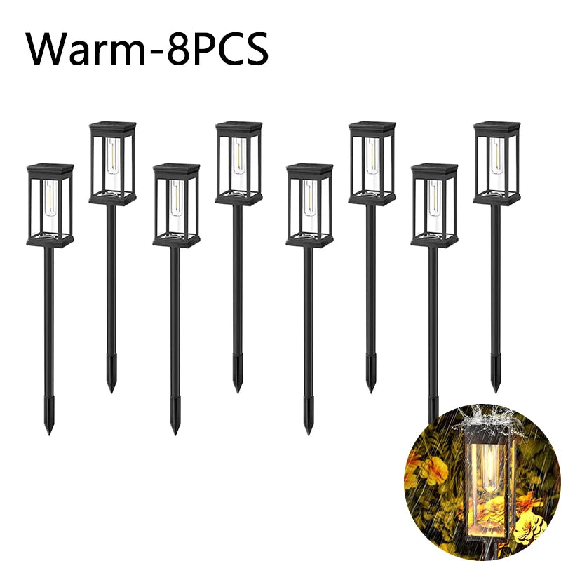 Solar Pathway Lights Outdoor Outdoor Waterproof IP65 Garden Lights for Walkway Yard Backyard Lawn Landscape Lighting Decorative