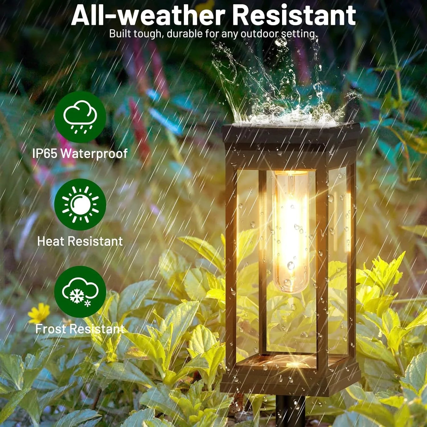 Solar Pathway Lights Outdoor Outdoor Waterproof IP65 Garden Lights for Walkway Yard Backyard Lawn Landscape Lighting Decorative