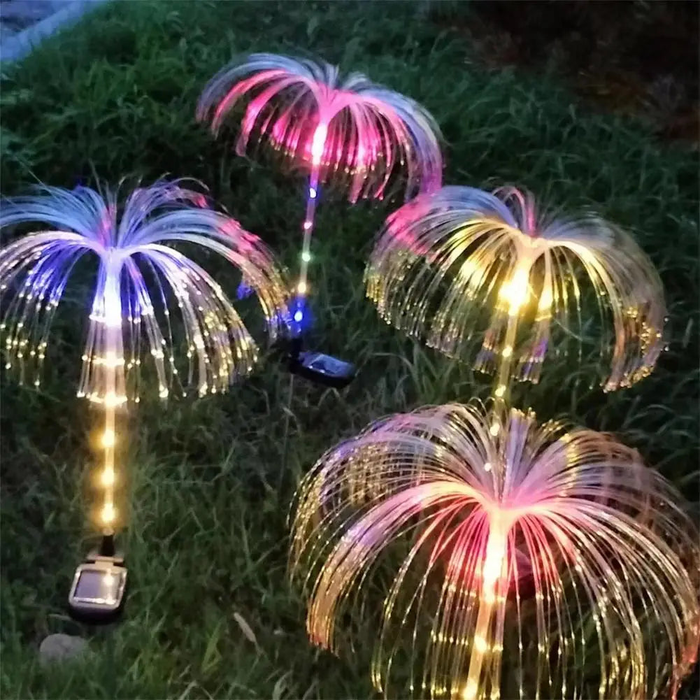 LED Solar Jellyfish Garden Lights Outdoor Waterproof Christmas Ornaments Yard Balcony Lawn Decoration Solar Powered Flowers Lamp