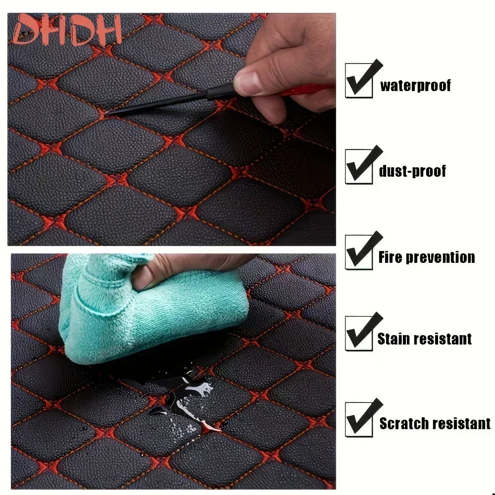 New Car Floor Mats 4PCS Universal PU Leather Waterproof Auto Foot Pad Protector Carpet Front And Rear Mats Set Auto Accessories