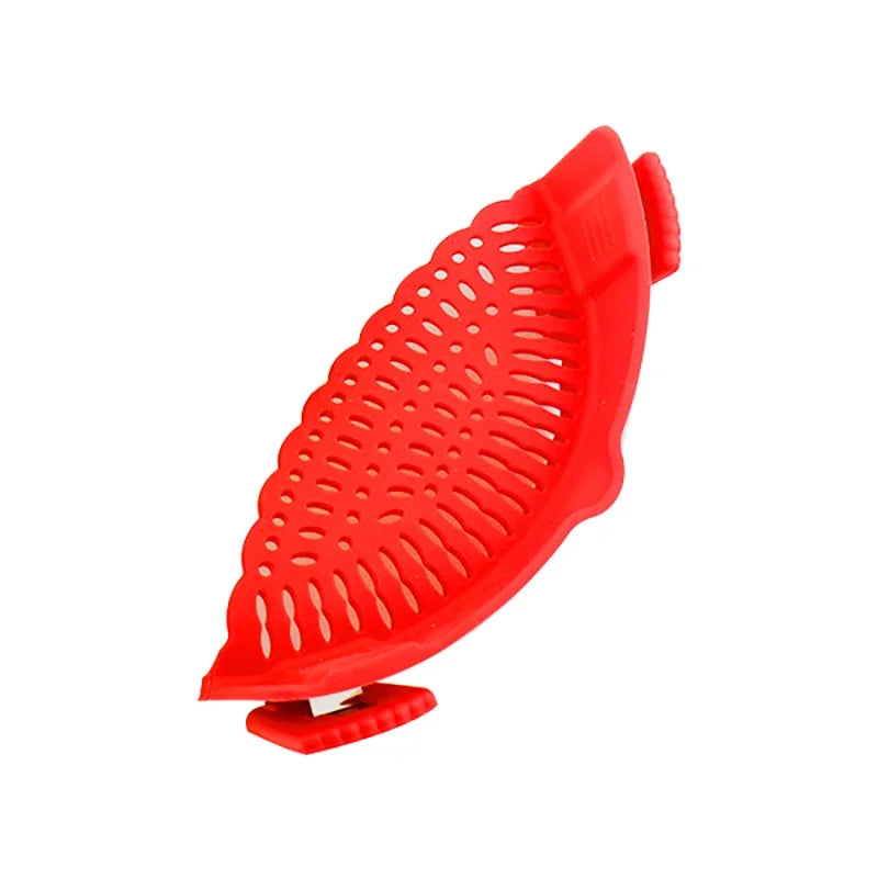 Kitchen Strainer Clip Pan Silicone Drain Rack Bowl Funnel Rice Pasta Vegetable Washing Colander Draining Excess Liquid Univers