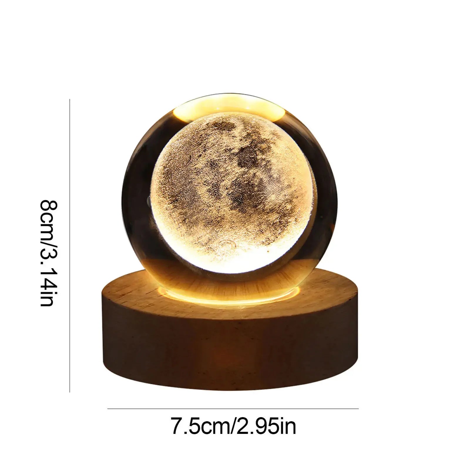 Kids LED Crystal Ball Toys Table Lamp 3D Moon Planet Galaxy Decor Party Educational Toys for Kids Adult Birthday Xmas Gifts