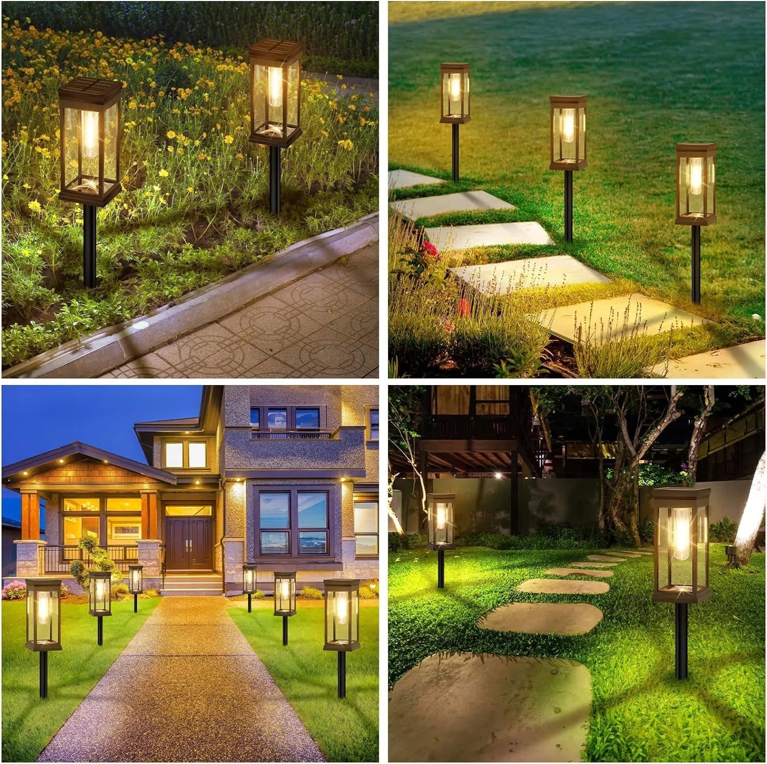 Solar Pathway Lights Outdoor Outdoor Waterproof IP65 Garden Lights for Walkway Yard Backyard Lawn Landscape Lighting Decorative