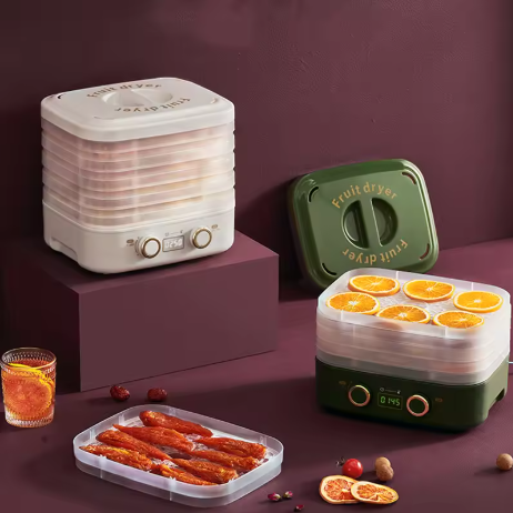 5 Trays Dried Fruit Air Dryer Multifunction Meat Vegetable Herb Drying Machine Digital Timer Temperature Control Food Dehydrator
