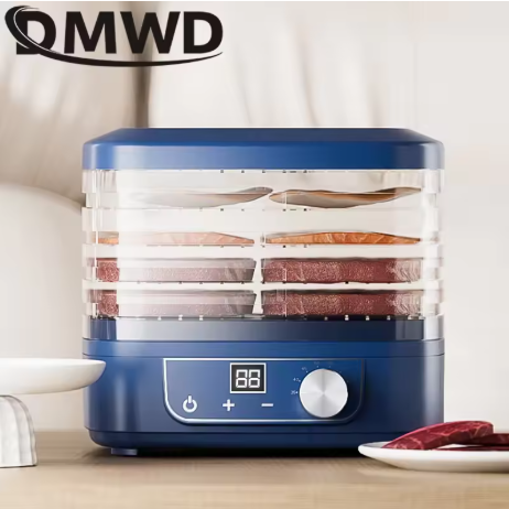 5 Trays Dried Fruit Air Dryer Multifunction Meat Vegetable Herb Drying Machine Digital Timer Temperature Control Food Dehydrator