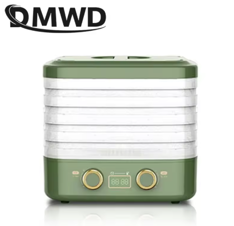 5 Trays Dried Fruit Air Dryer Multifunction Meat Vegetable Herb Drying Machine Digital Timer Temperature Control Food Dehydrator