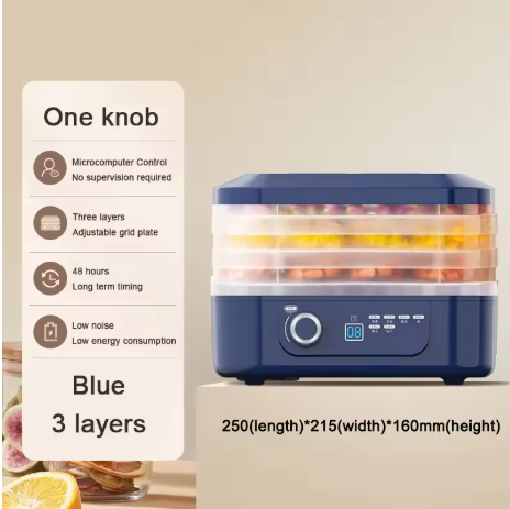 5 Trays Dried Fruit Air Dryer Multifunction Meat Vegetable Herb Drying Machine Digital Timer Temperature Control Food Dehydrator