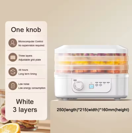 5 Trays Dried Fruit Air Dryer Multifunction Meat Vegetable Herb Drying Machine Digital Timer Temperature Control Food Dehydrator