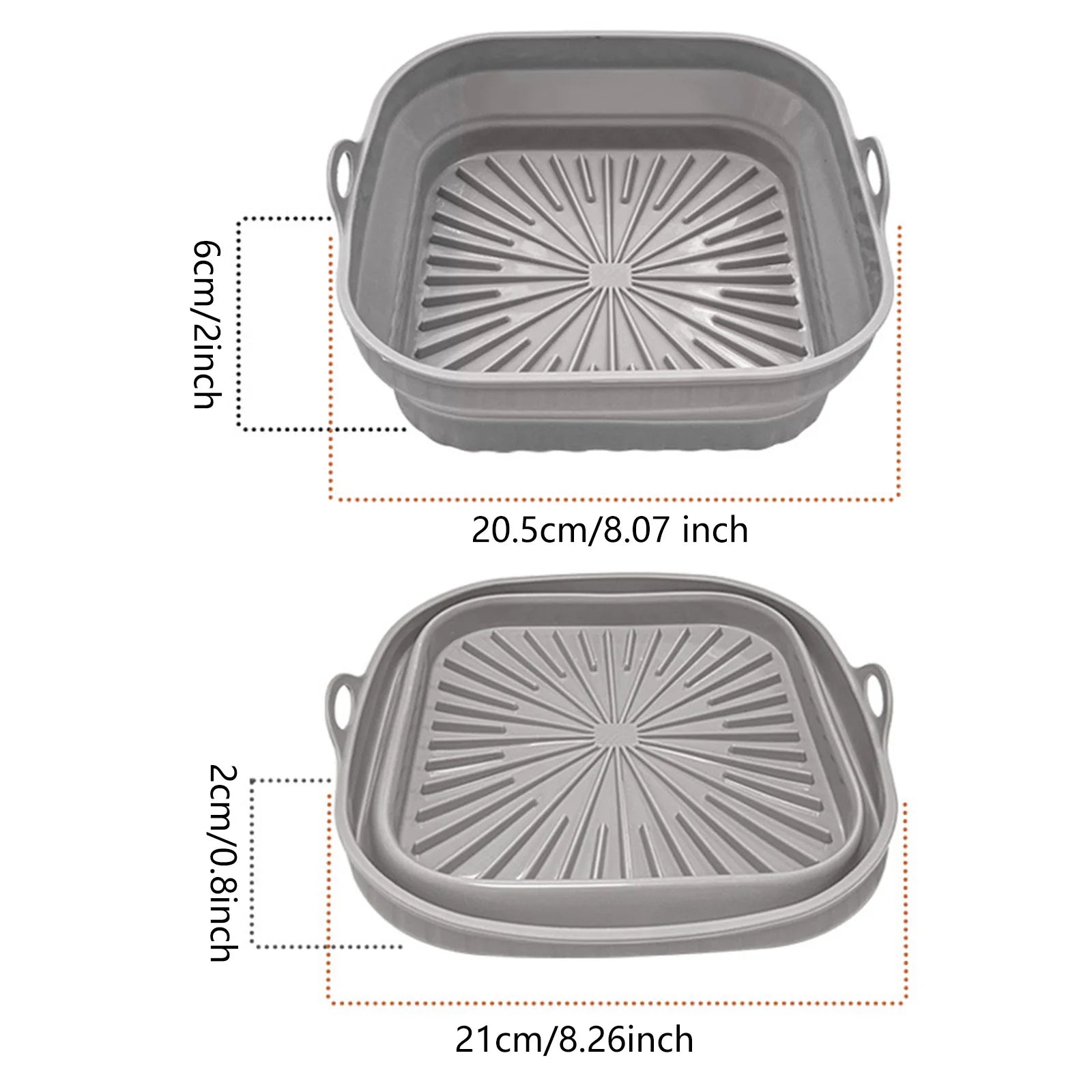 Silicone Air Fryers Bottom Support Foldable Airfryer Au Gratin Dish Reusable Waterproof Oil-proof Easy To Clean Kitchen Supplies