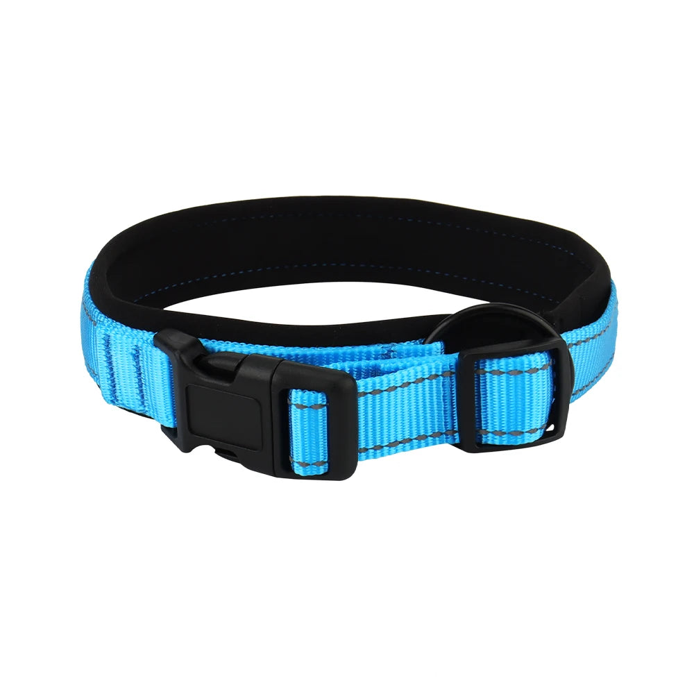 Nylon Reflective Diving Material Dog Collar, Adjustable Size Pet Collar with Padded Soft and Comfortable for Walking Dog Collar