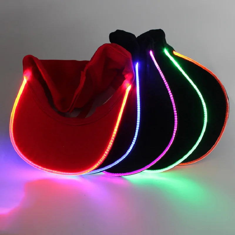 Led Light Hip-Hop Luminous Hat Adjustable Fashion Flashing Baseball Cap Adjustable Kty Bar Party Sporting Night Illumination Cap