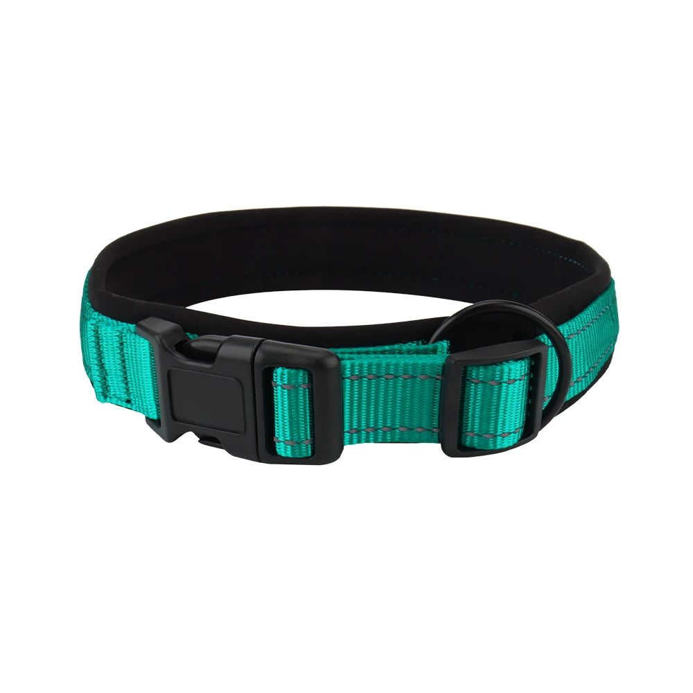 Nylon Reflective Diving Material Dog Collar, Adjustable Size Pet Collar with Padded Soft and Comfortable for Walking Dog Collar